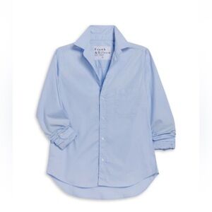 Frank & Eileen Women’s Blue and Navy Striped Button Down